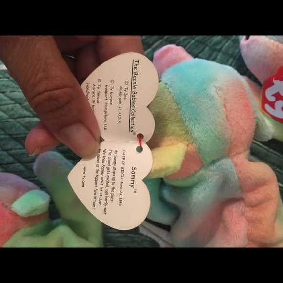 4 NW TY BEANNIE BABY TIE DYE BEARS - Picture 5 of 9
